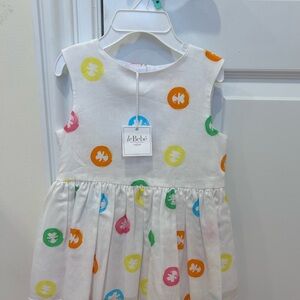White and Green Kids Dress